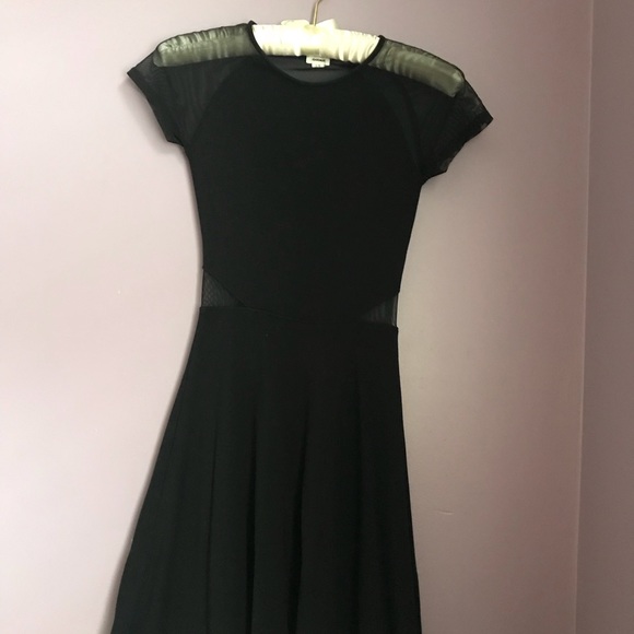 Mesh Sleeve Black Dress - Picture 1 of 3